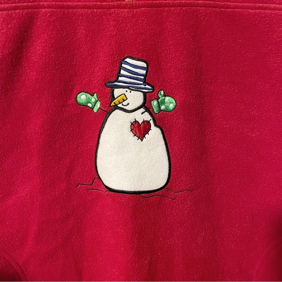 Vintage | Fleece Cozy Snowman Pajamas Nightgown Sleep Shirt - Picture 4 of 8